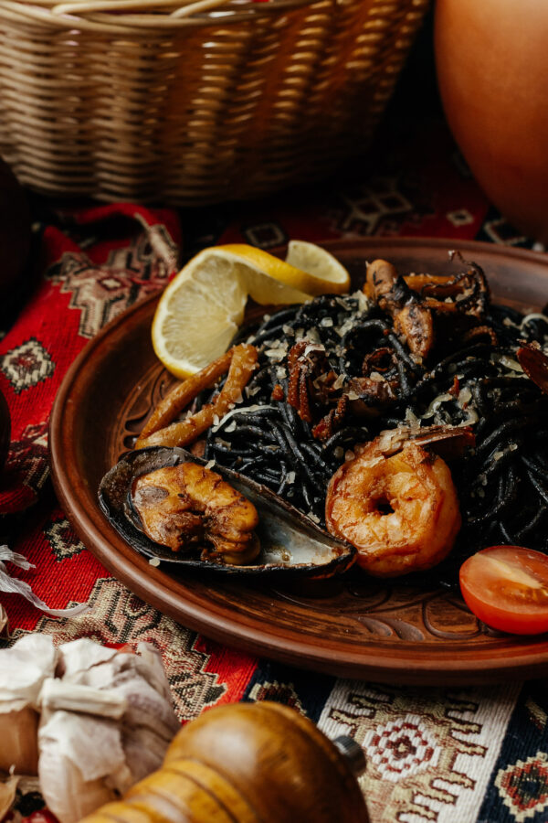 Спагетти Нери с морепродуктами